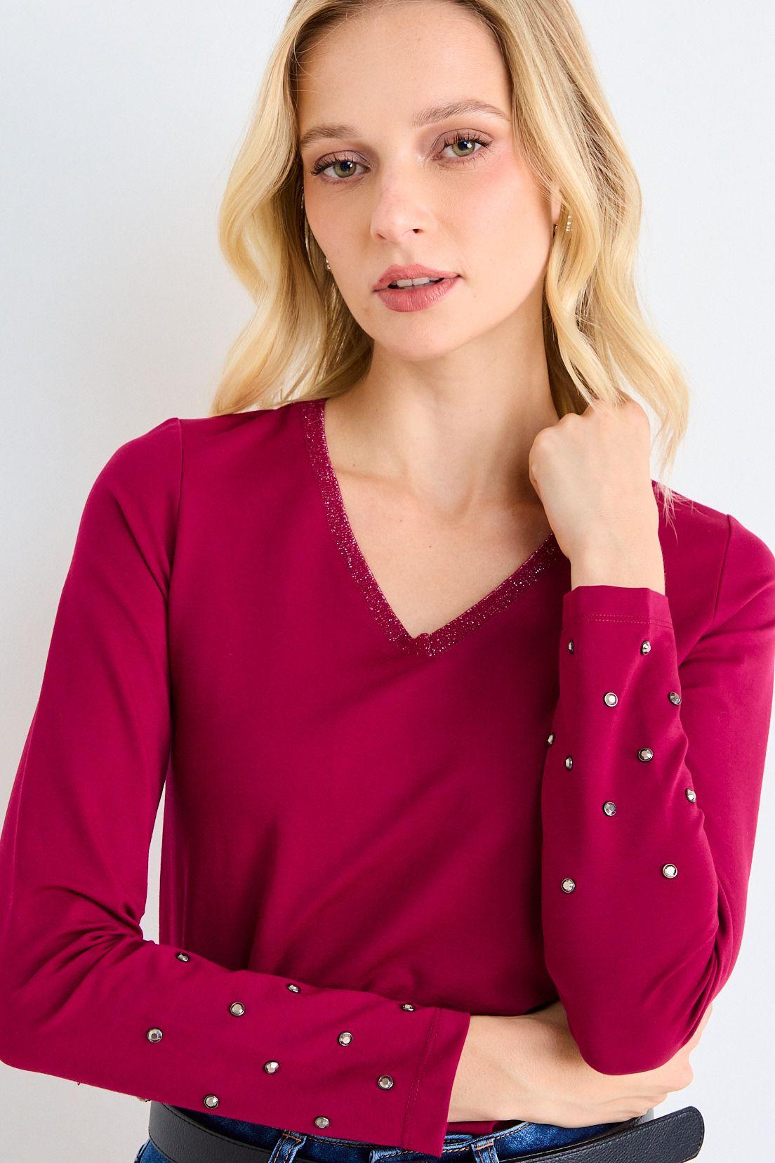 Polera Lisa Manga Larga Burdeo Ash 14207126006121-1