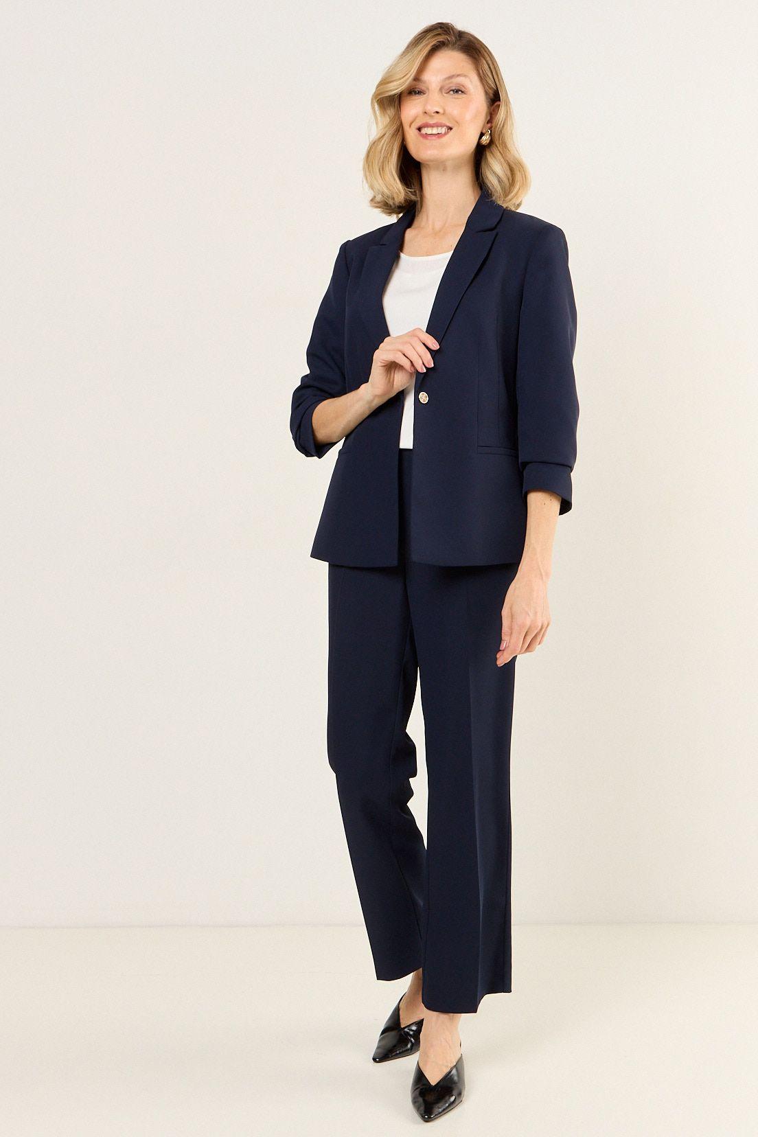 Blazer Abotonado Con Solapa Azul Ma Griffe 16002126001104-3