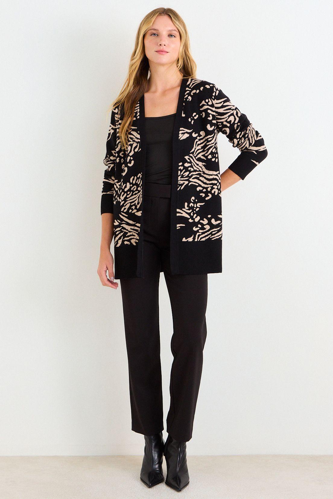 Cardigan Fantasia Largo Negro Ash 18607126003102-3