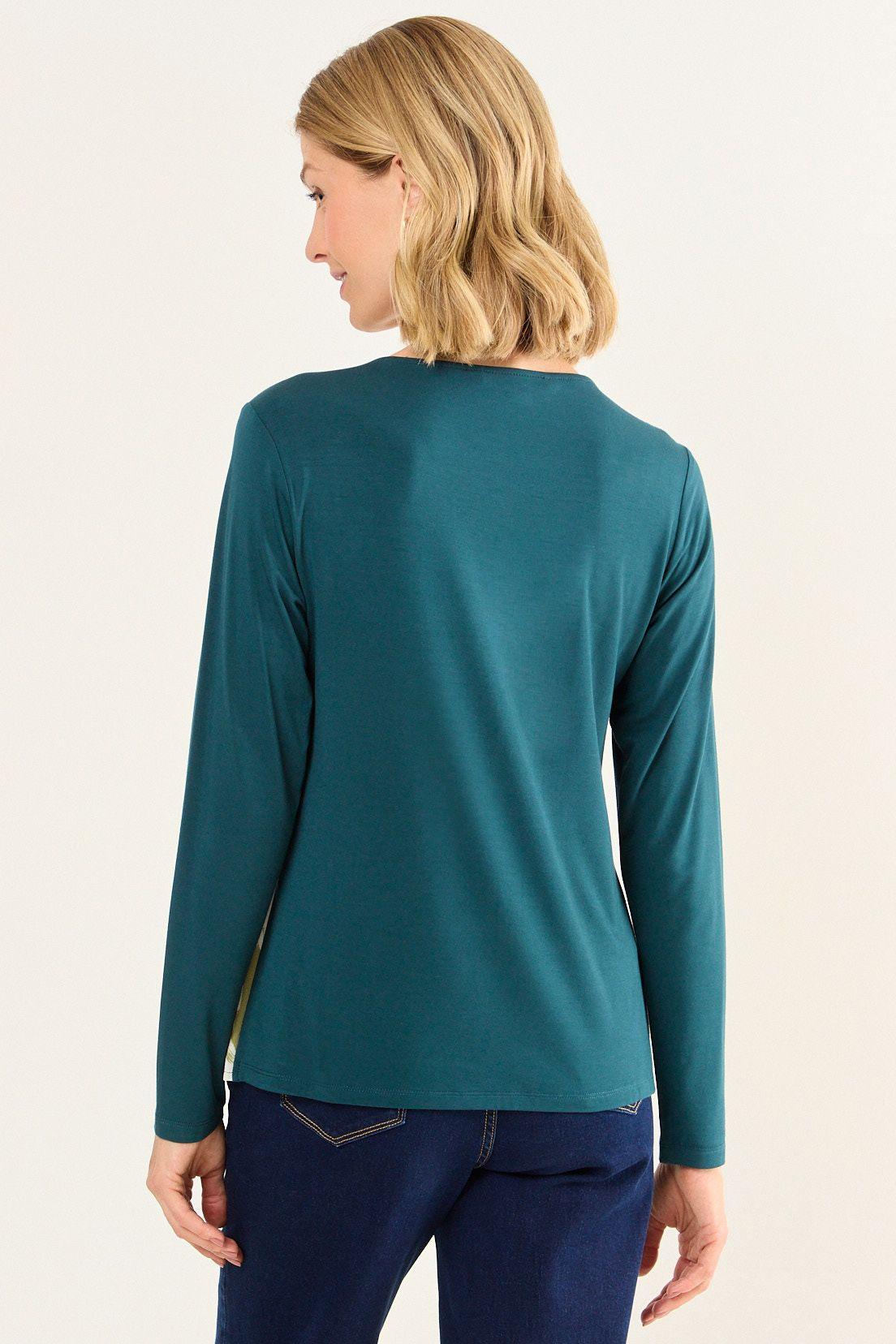 Polera Estampada Verde Petróleo Ma Griffe 14602126002107-3