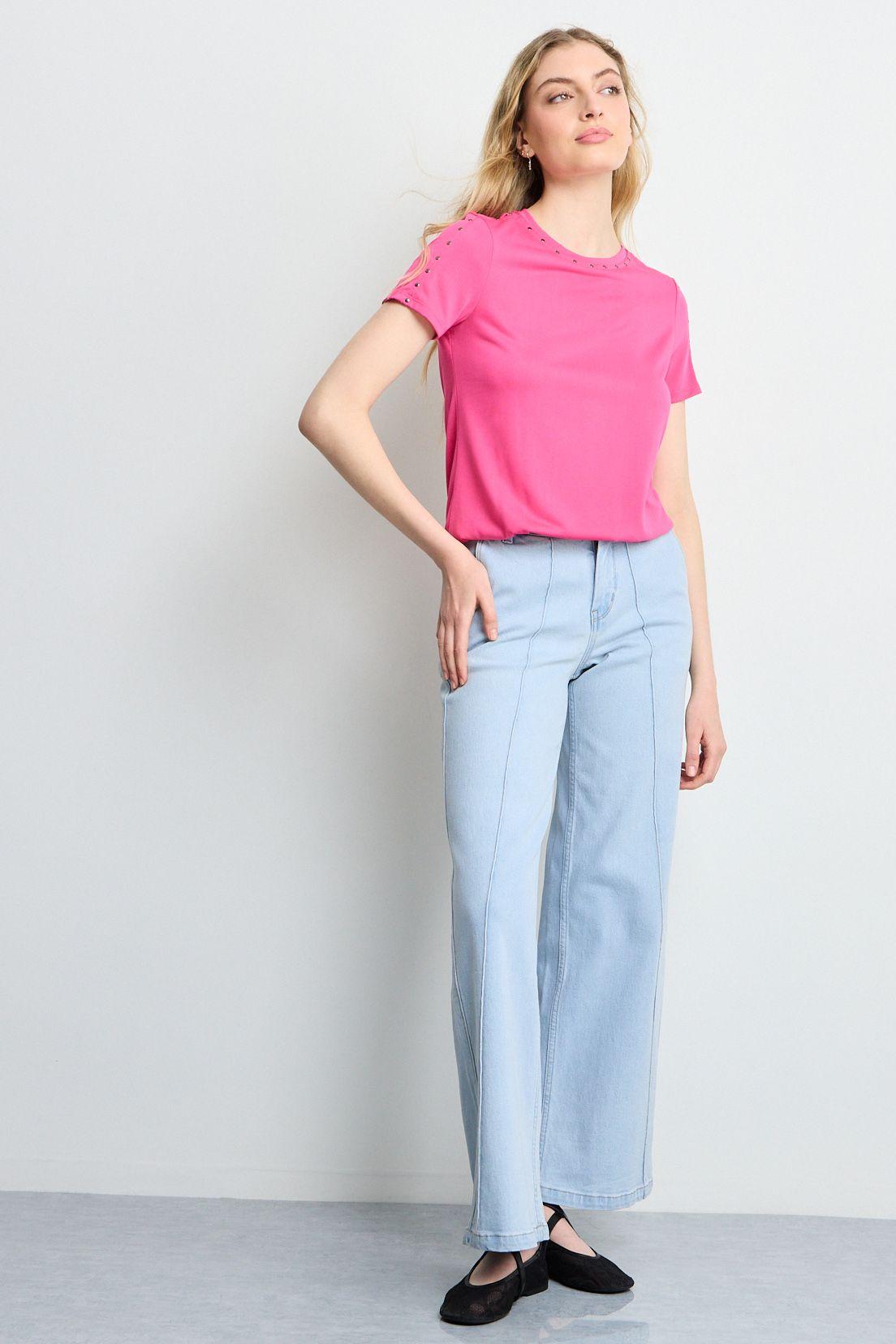 Polera Manga Corta Fucsia iO 14220225066116-4
