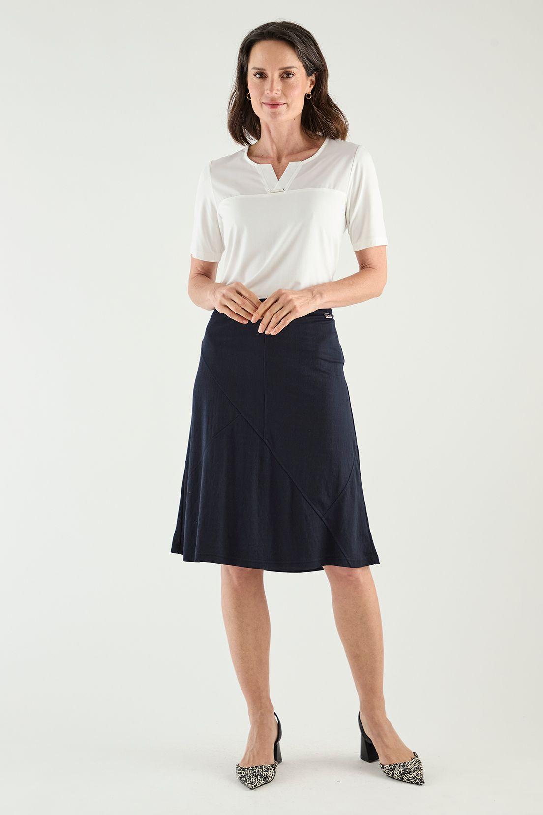 Falda Evase Azul Ma Griffe 12002125001104-0