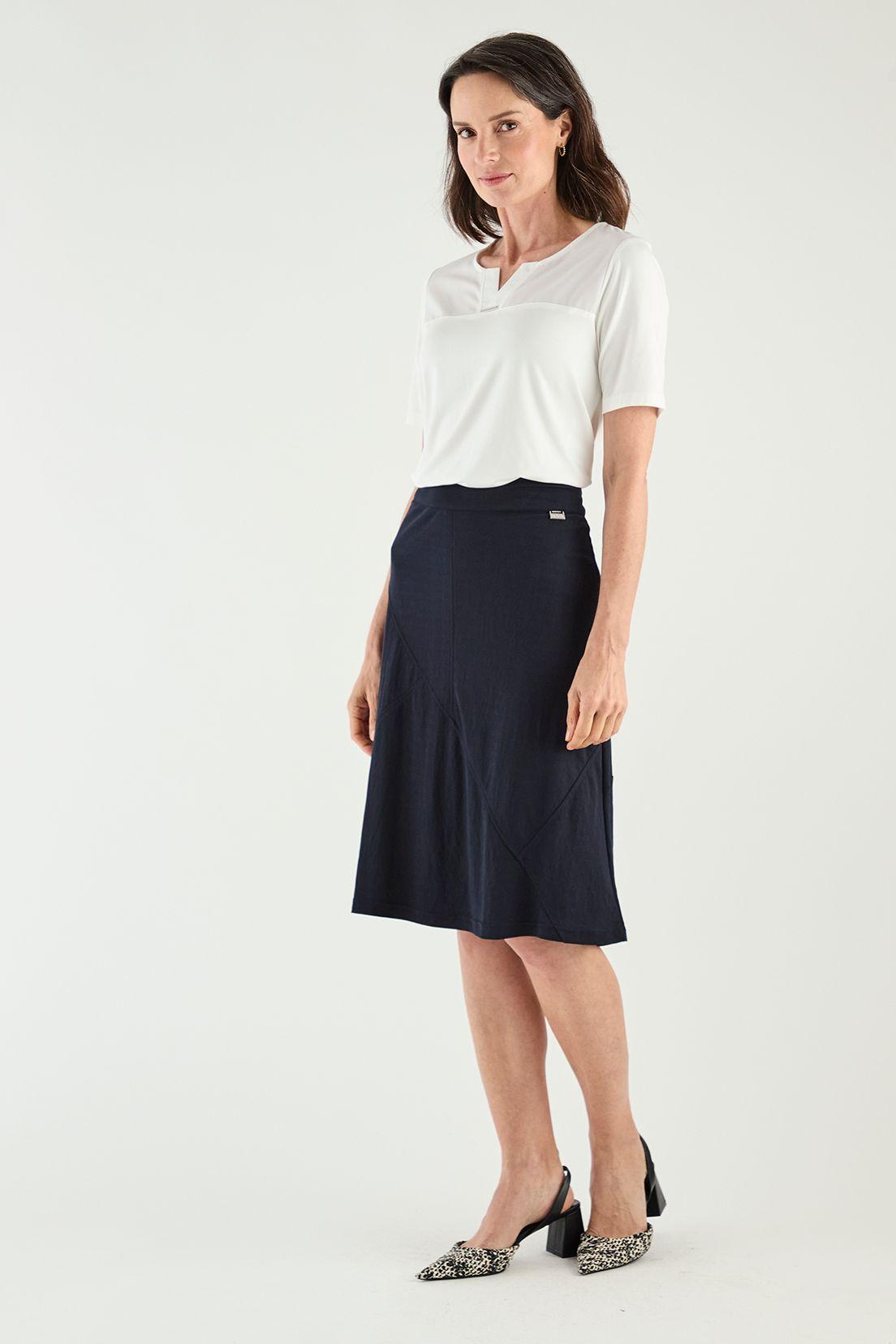Falda Evase Azul Ma Griffe 12002125001104-3