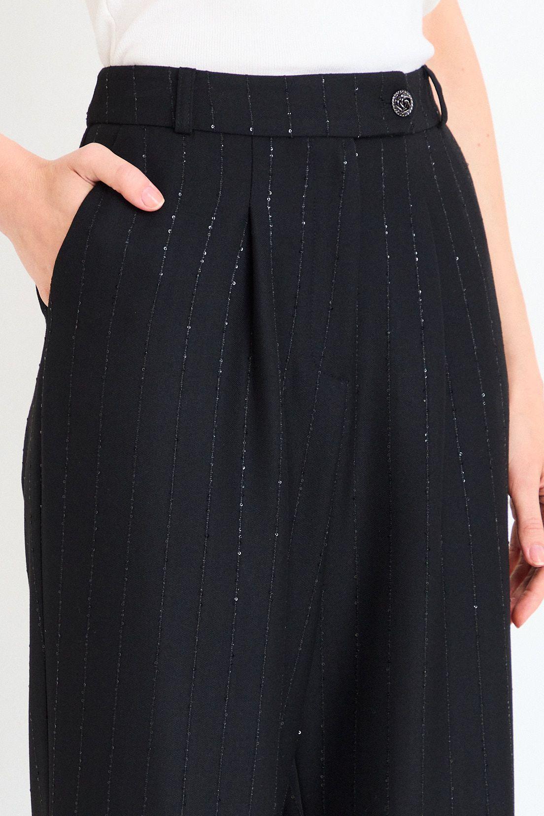 Pantalon Liso Palazzo Negro Ash 11007226002102-2