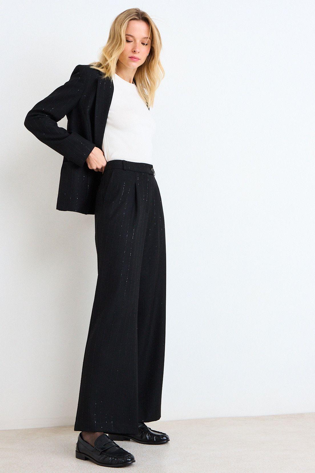 Pantalon Liso Palazzo Negro Ash 11007226002102-4