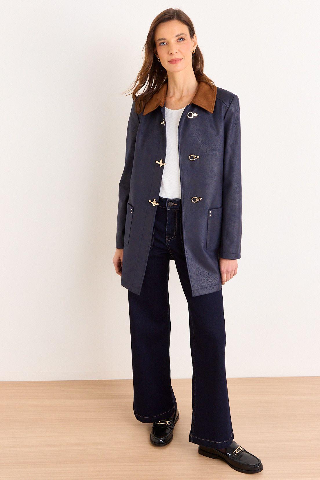 Trench Cuello Contratono Azul Ma Griffe 17402226050104-4