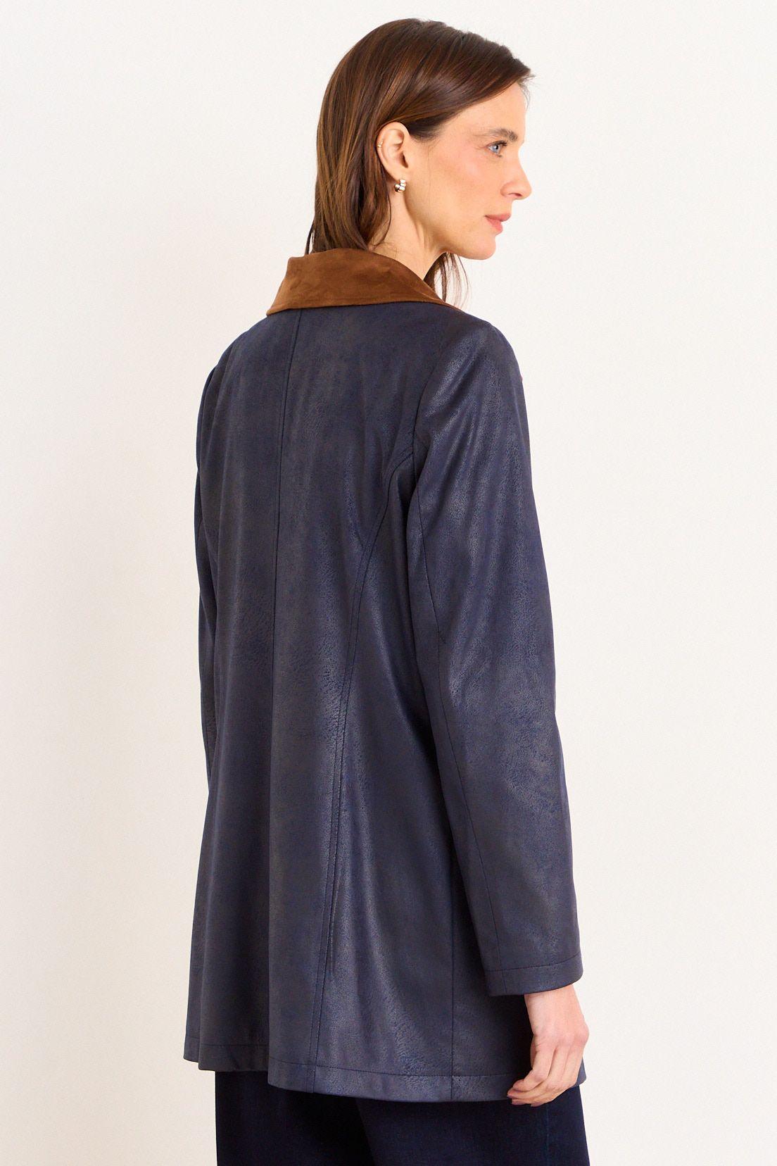 Trench Cuello Contratono Azul Ma Griffe 17402226050104-2