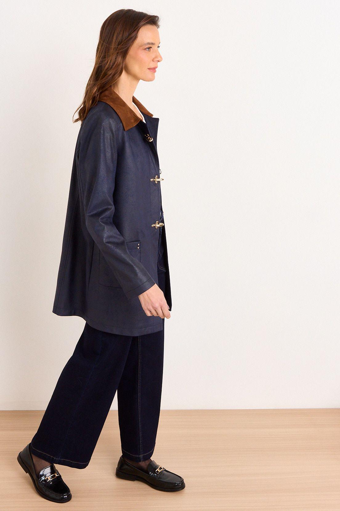 Trench Cuello Contratono Azul Ma Griffe 17402226050104-3
