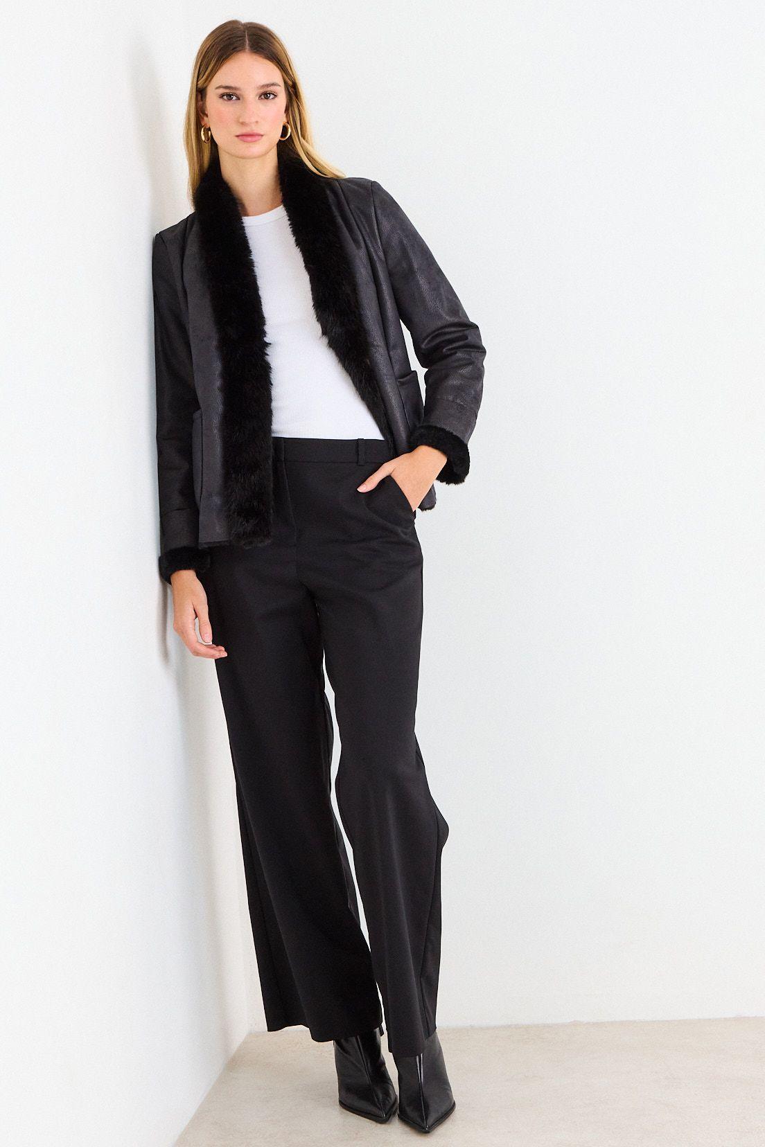 Chaqueta De Pu Con Textura Negro Ash 17507226001102-3