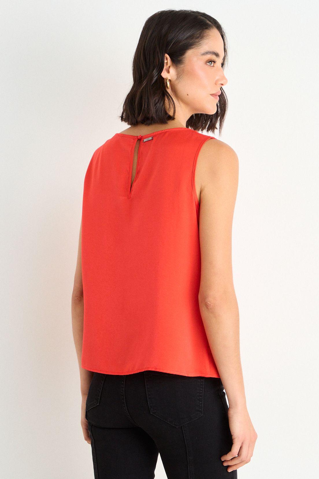 Blusa Lisa Sin Mangas Rojo Ash 14007126004103-2