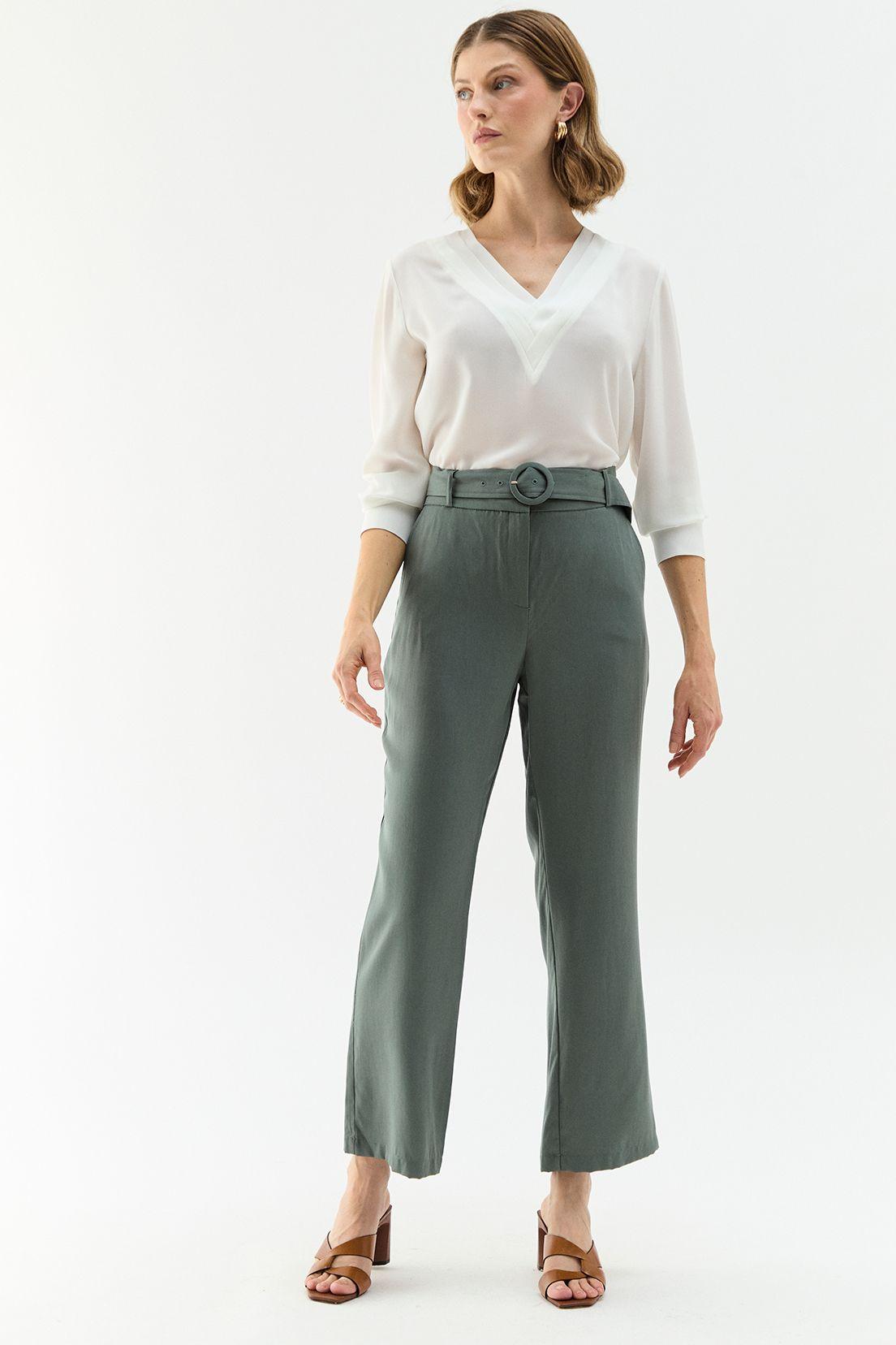 Pantalon Tencel Gris Ma Griffe 11002224059107-0