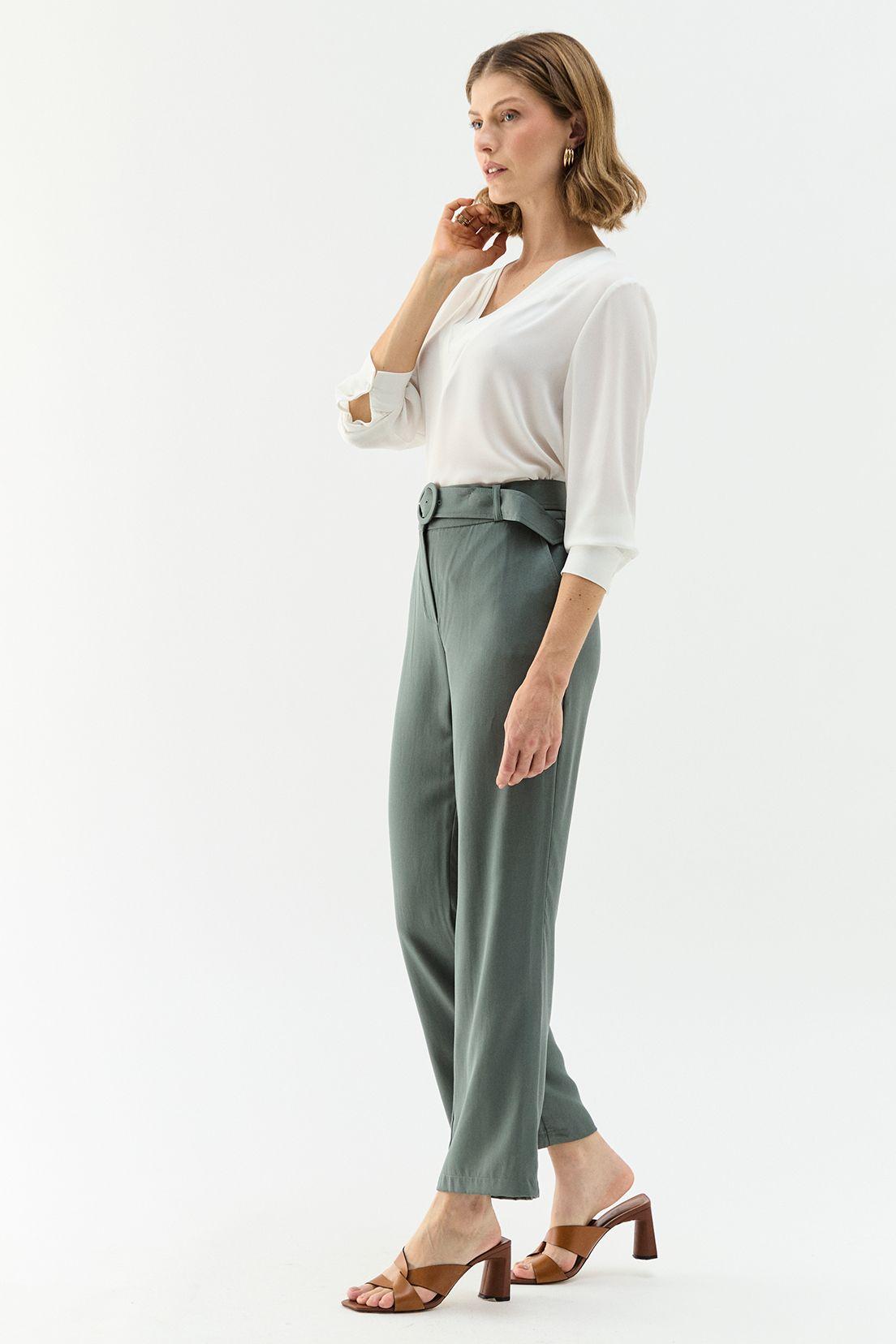 Pantalon Tencel Gris Ma Griffe 11002224059107-3