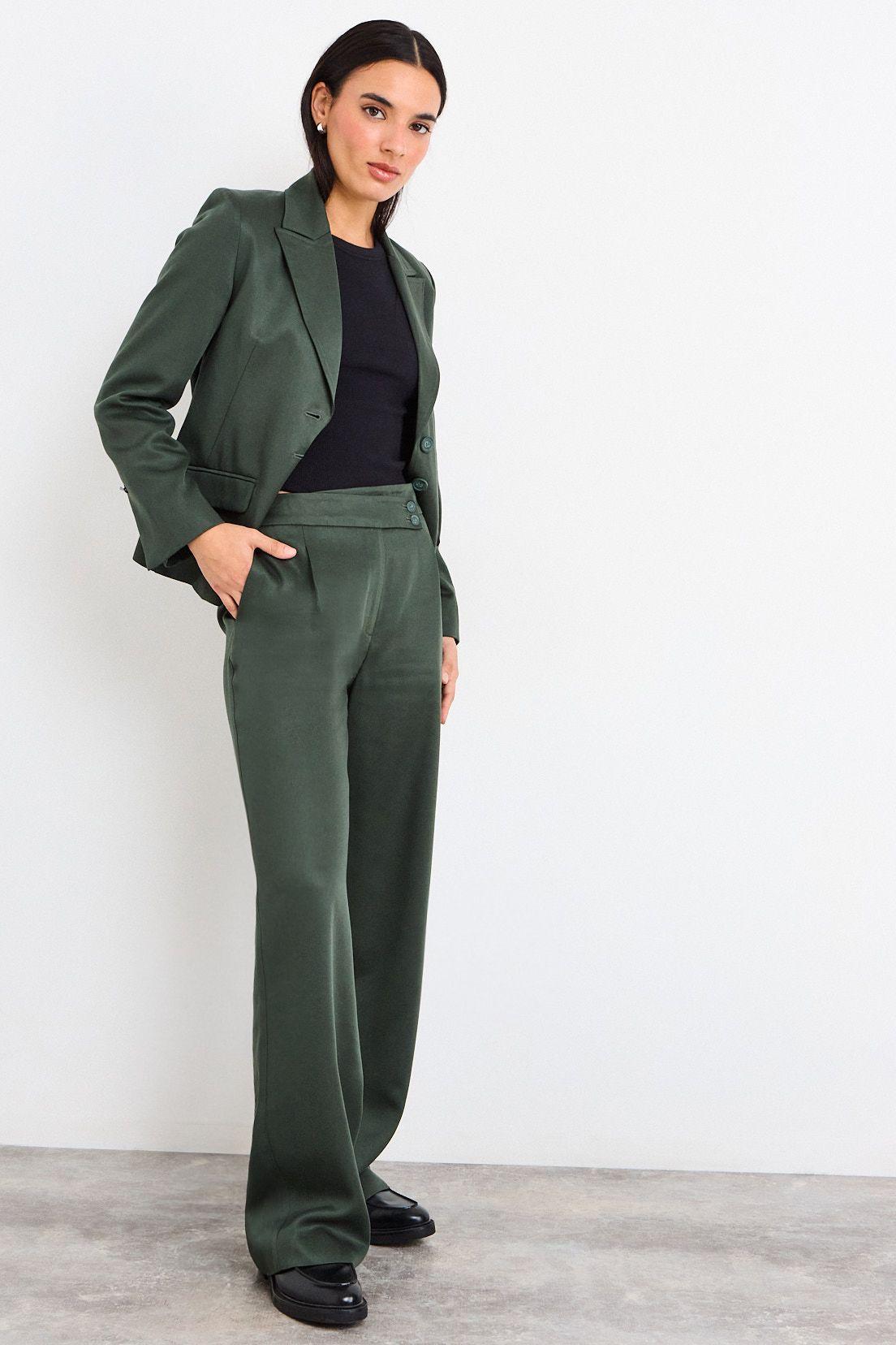 Pantalon Liso Verde Oliva iO 11020226001107-4
