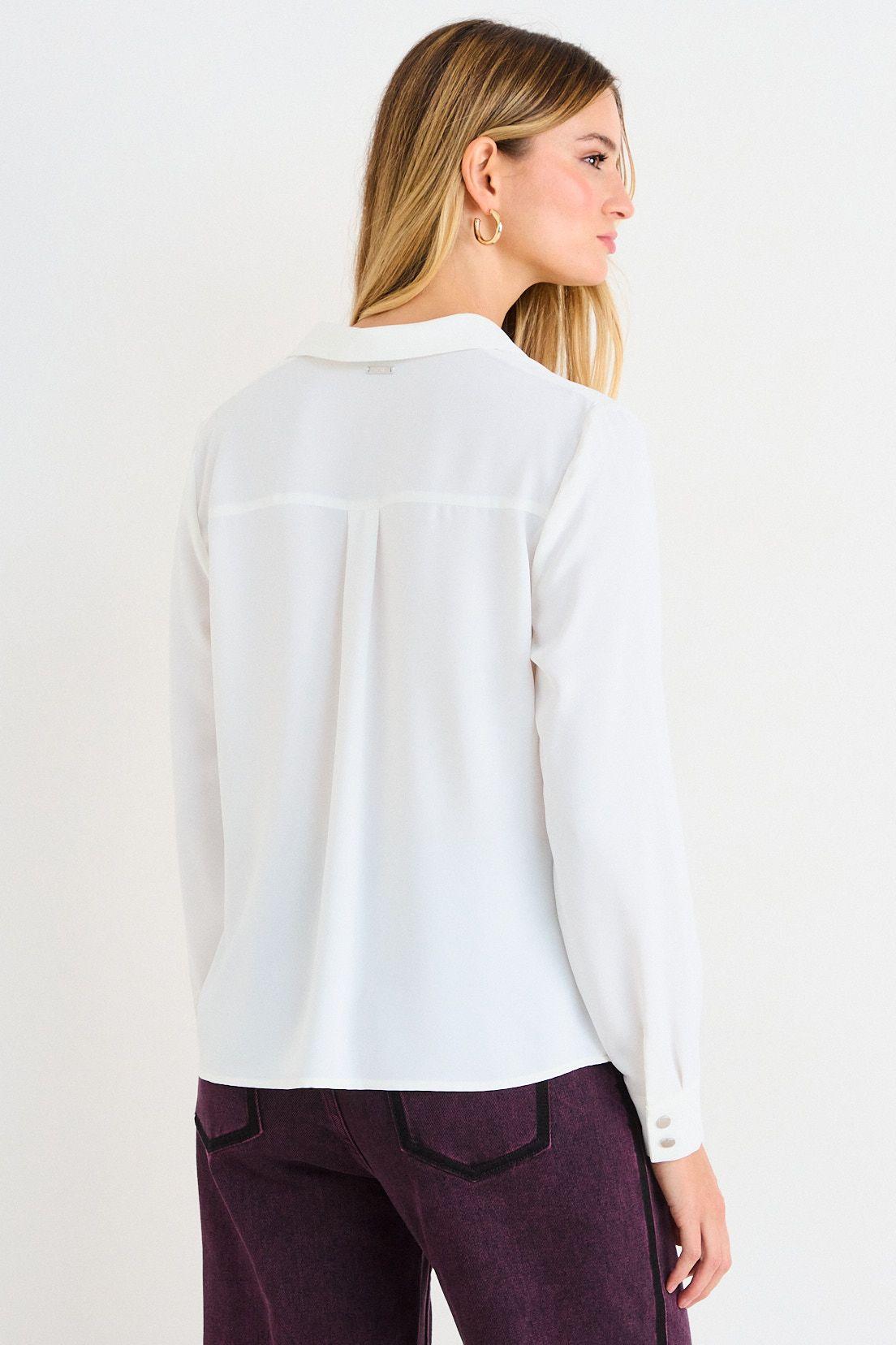 Blusa Lisa Con Escote En V Crudo Ash 14007226050105-2