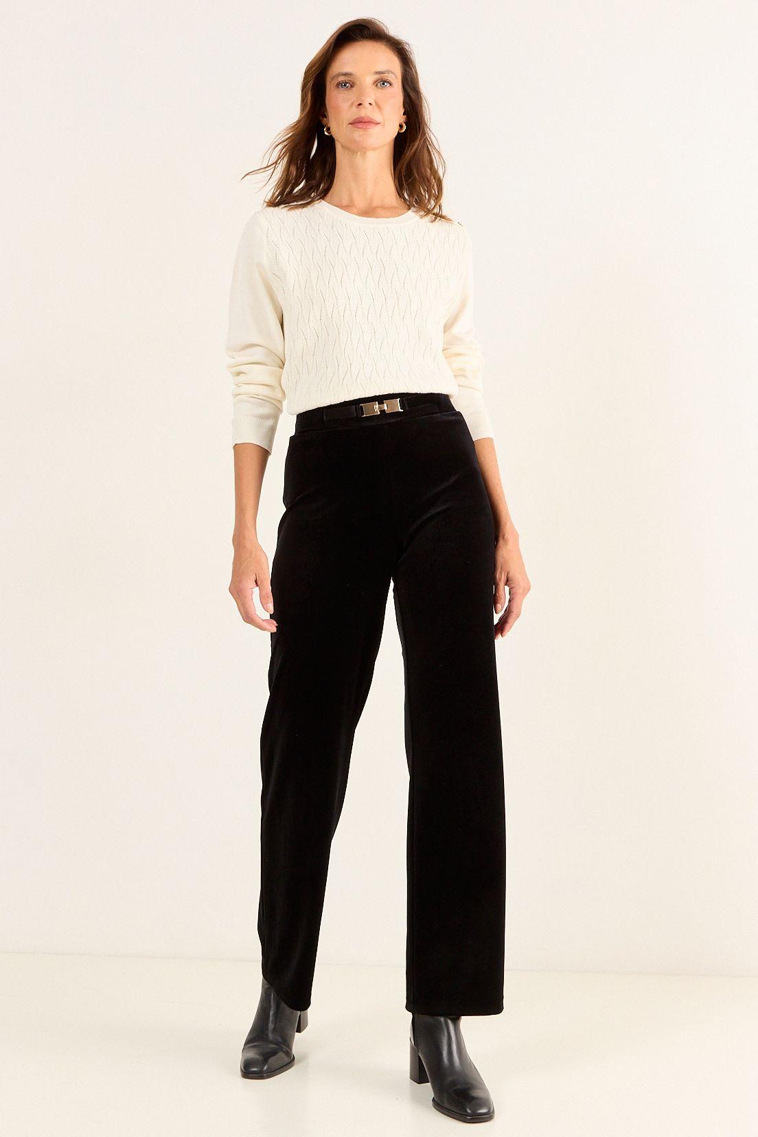 Calza De Terciopelo Wide Negro Ma Griffe 11402126003102-0