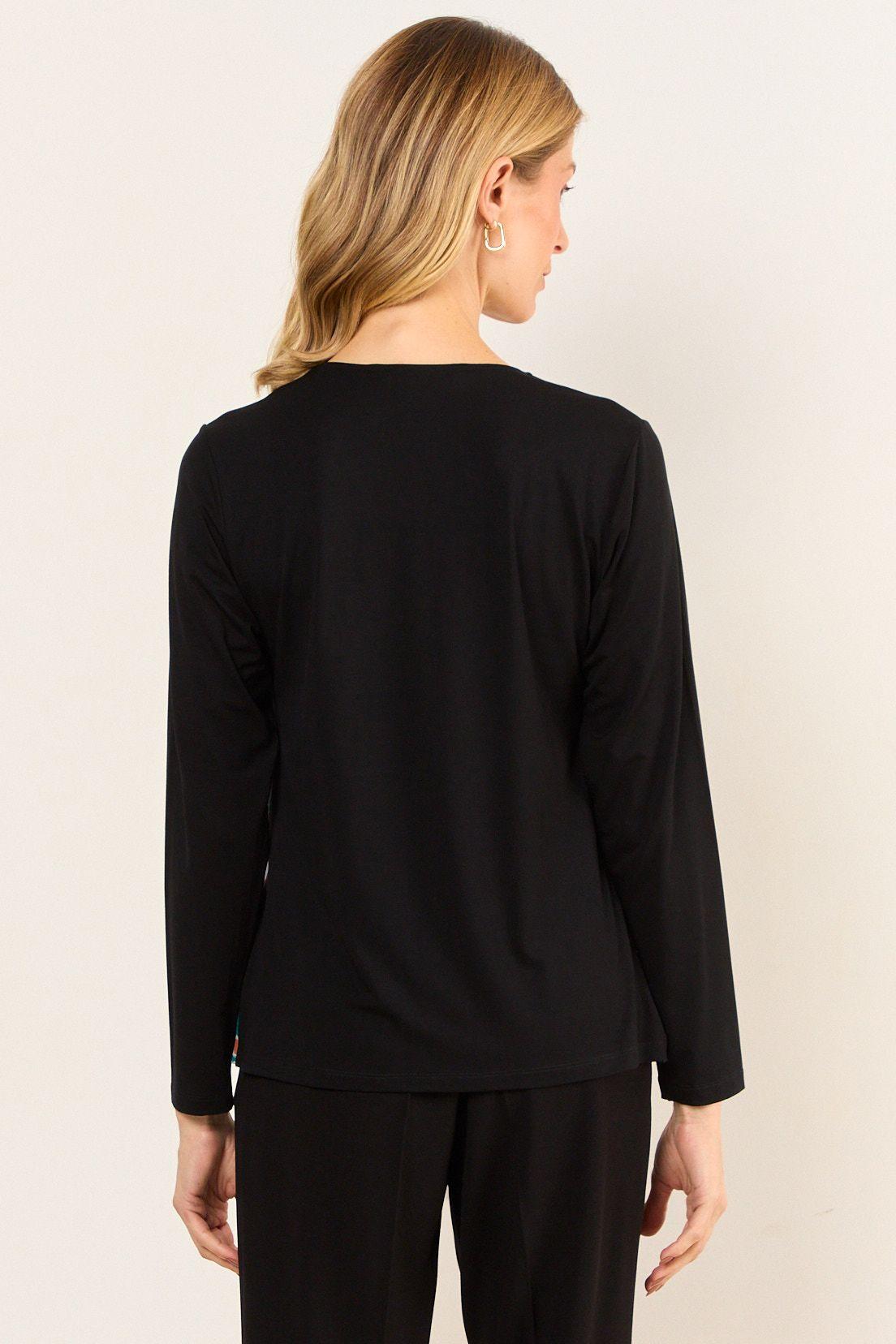 Polera Estampada Doble Tela Negro Ma Griffe 14602226001102-2