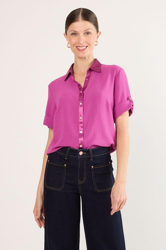 Blusas Manga Corta Violeta Ma Griffe 14002225006641-1