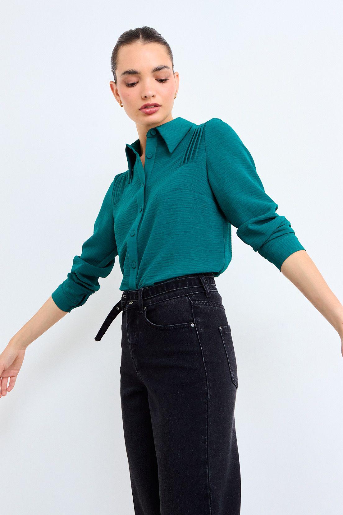 Blusa Lisa Verde Oliva iO 14020126015107-1