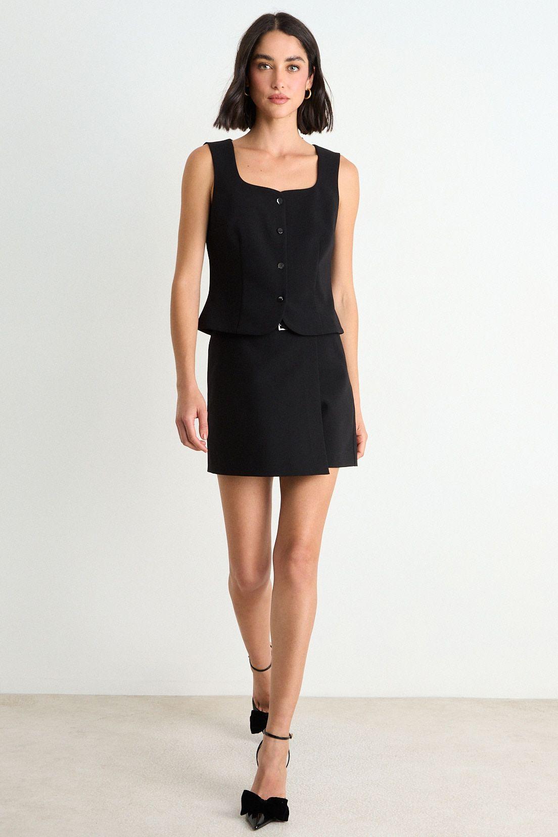 Blusa Tipo Vest Lisa Negro Ash 14007126001102-3