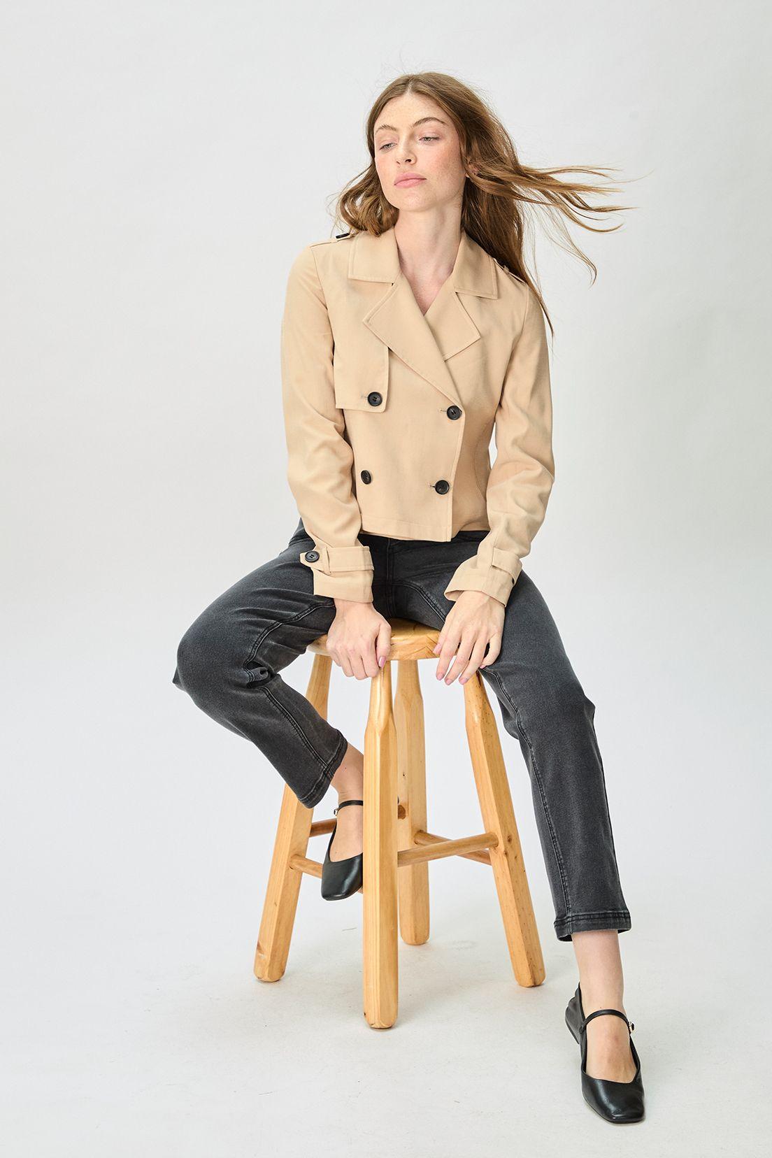 Impermeable (Trench) Liso Beige iO 17420125002106-1