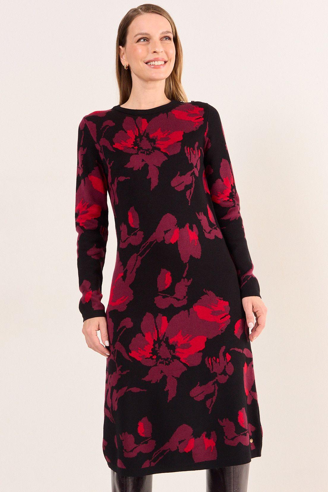 Vestido Tejido De Fantasia Negro Ma Griffe 13102126005102-1