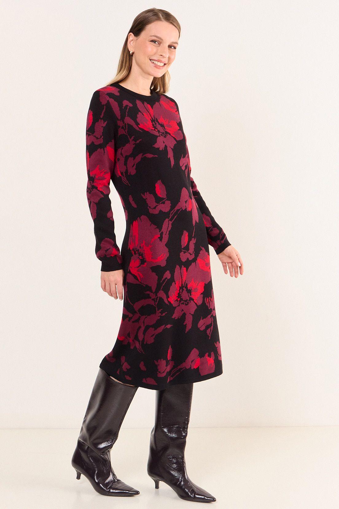 Vestido Tejido De Fantasia Negro Ma Griffe 13102126005102-4