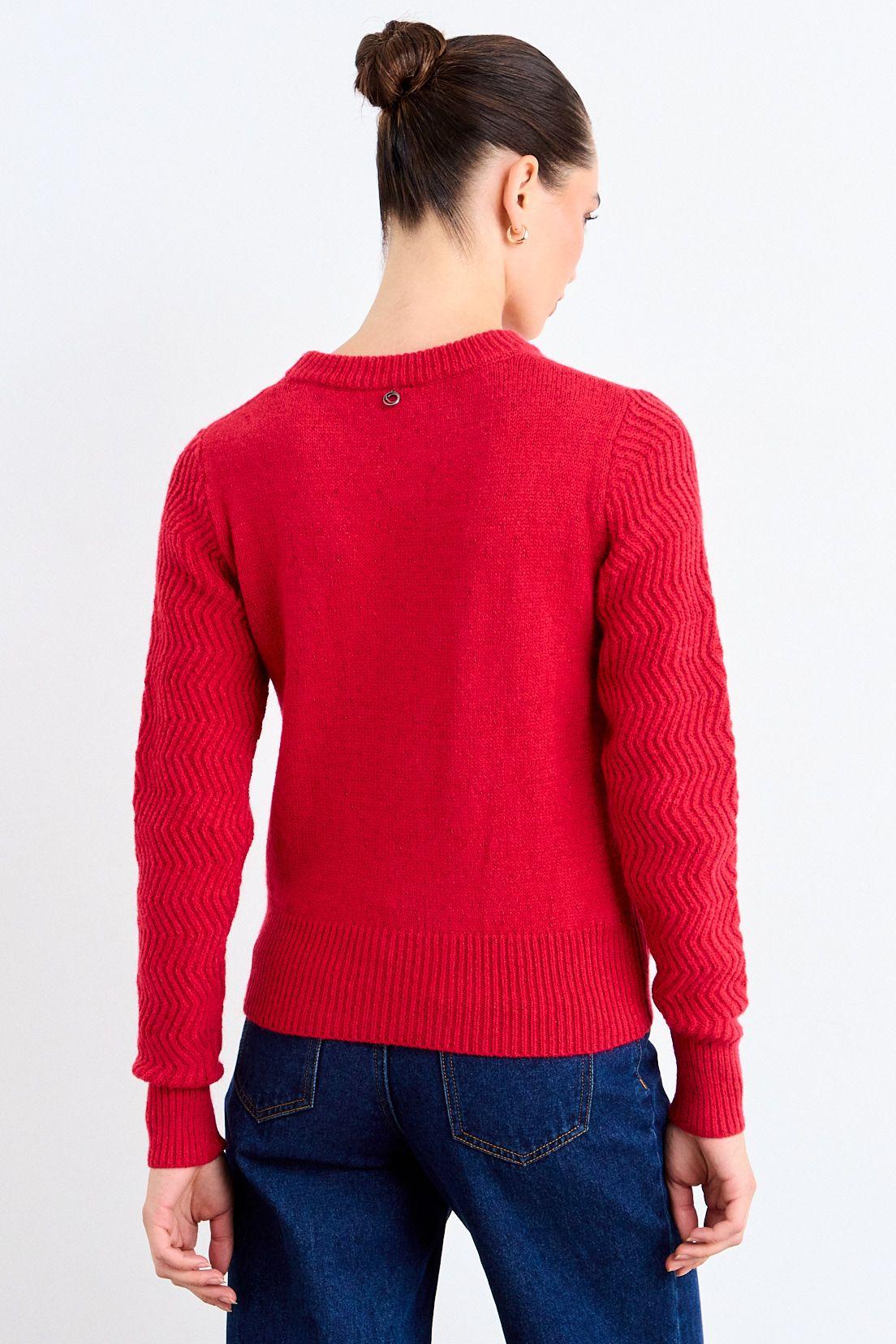 Sweater Cuello Redondo Rojo iO 18120126020103-2