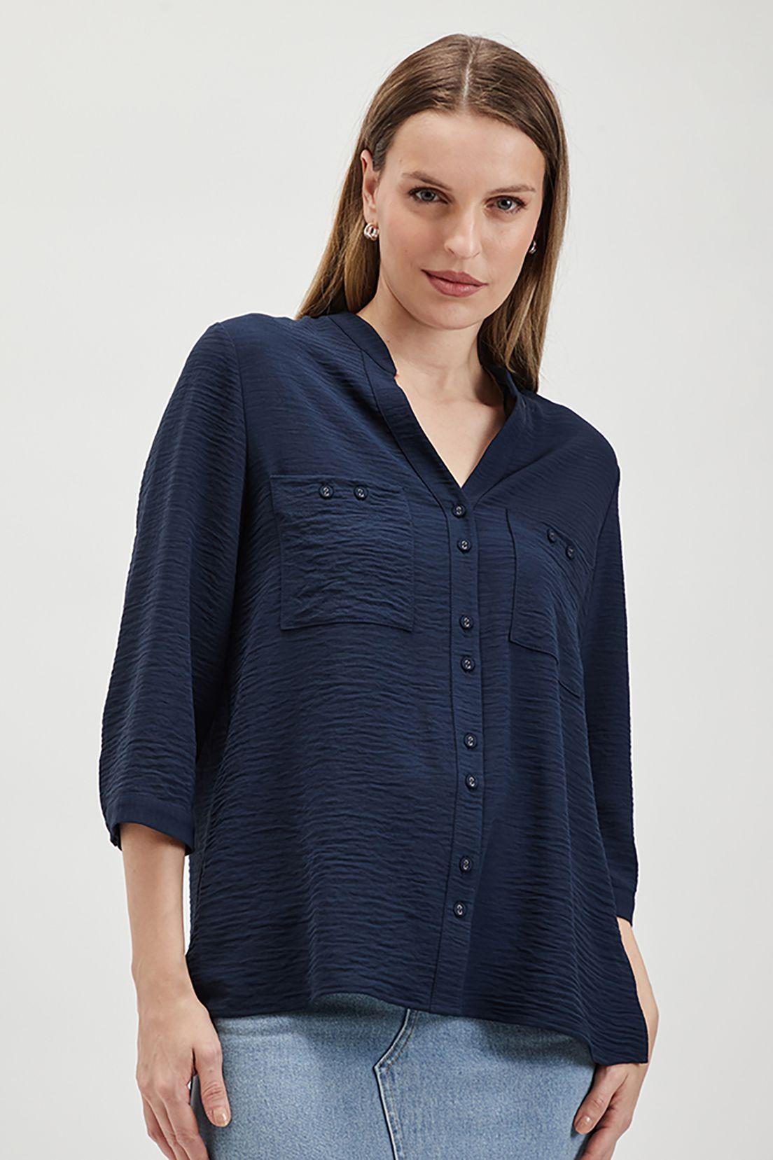 Blusa Lisa Cuello Mao Azul Ash 14007224053104-2