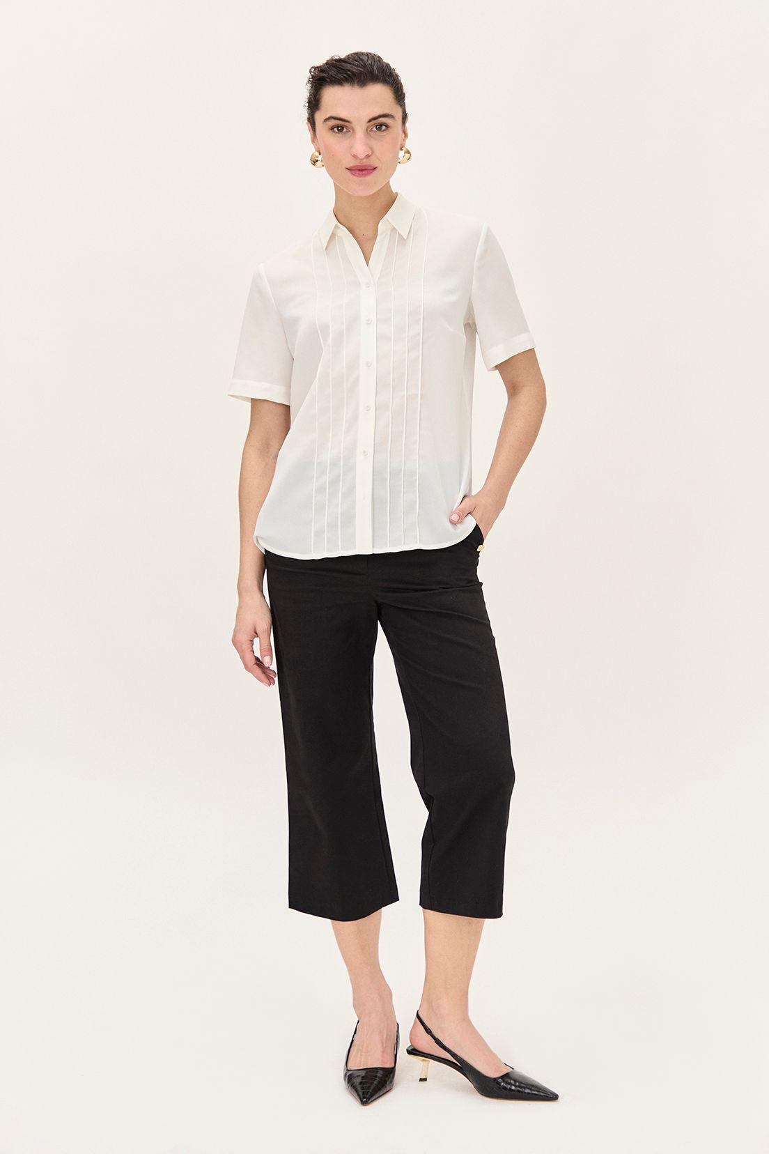 Blusa Camisera Pliegues Crudo Ma Griffe 14002224064105-3