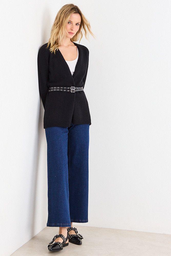 Cardigan Liso Negro Ash 18007226006102-3