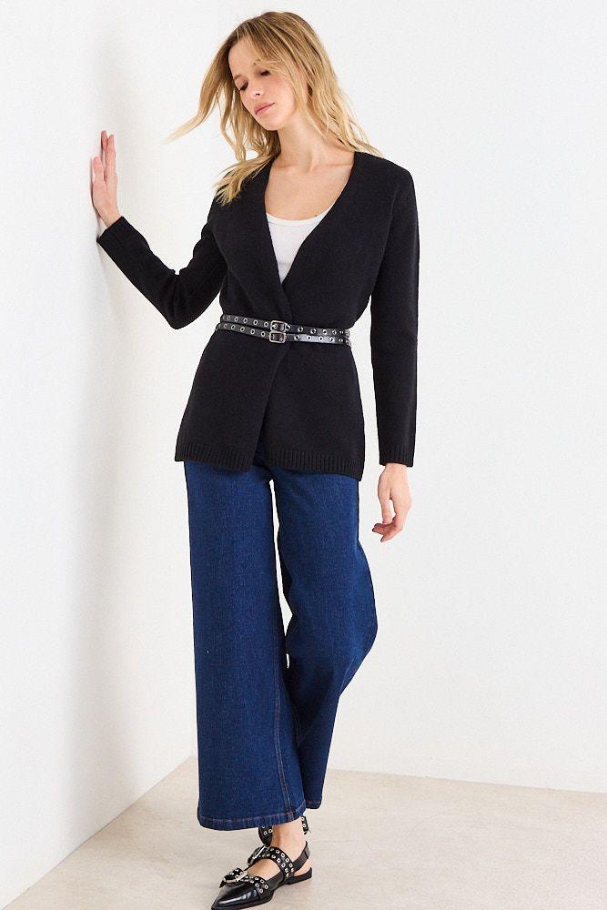 Cardigan Liso Negro Ash 18007226006102-4