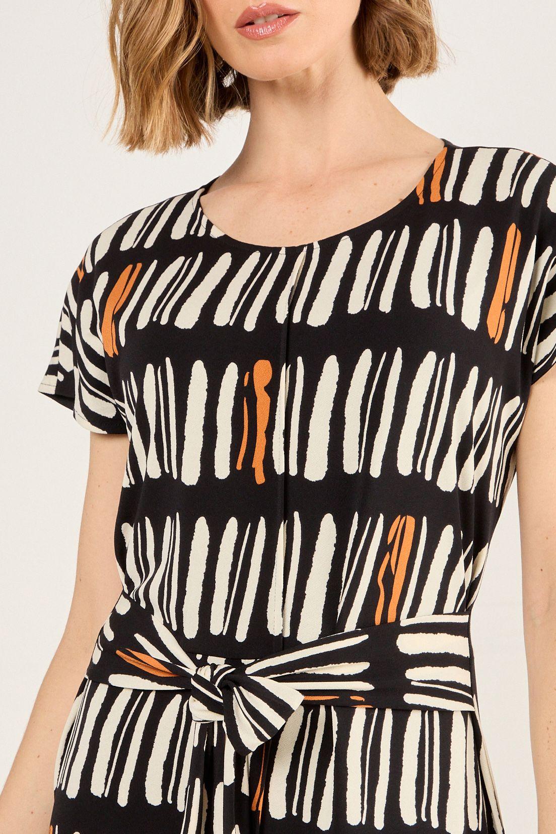 Vestido Estampado Con Lazo Negro Ma Griffe 13102225010102-1