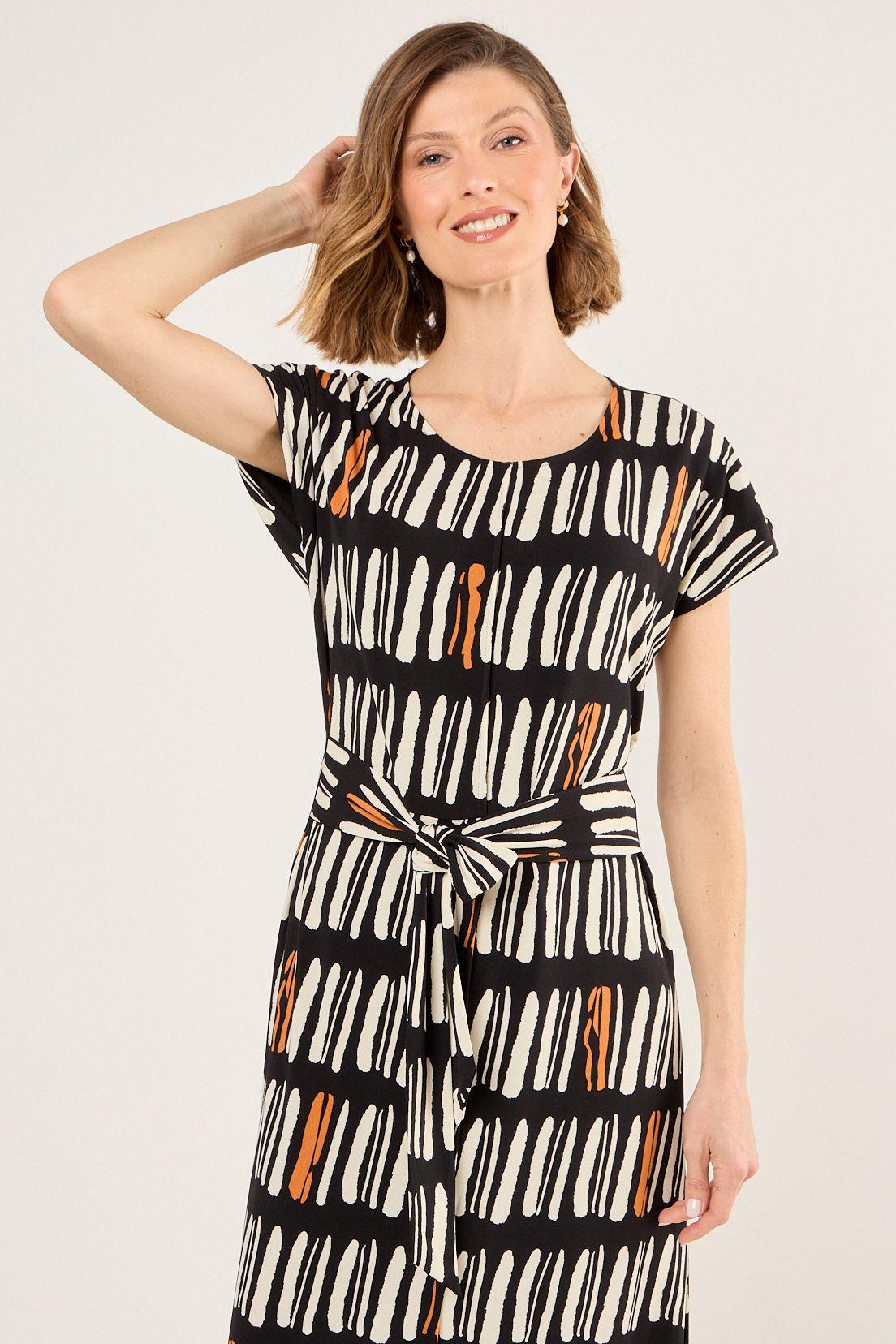 Vestido Estampado Con Lazo Negro Ma Griffe 13102225010102-2