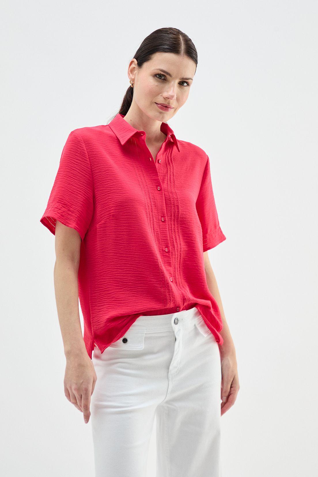 Blusa Camisera Abotonada fucsia Ma Griffe 14002224006116-1