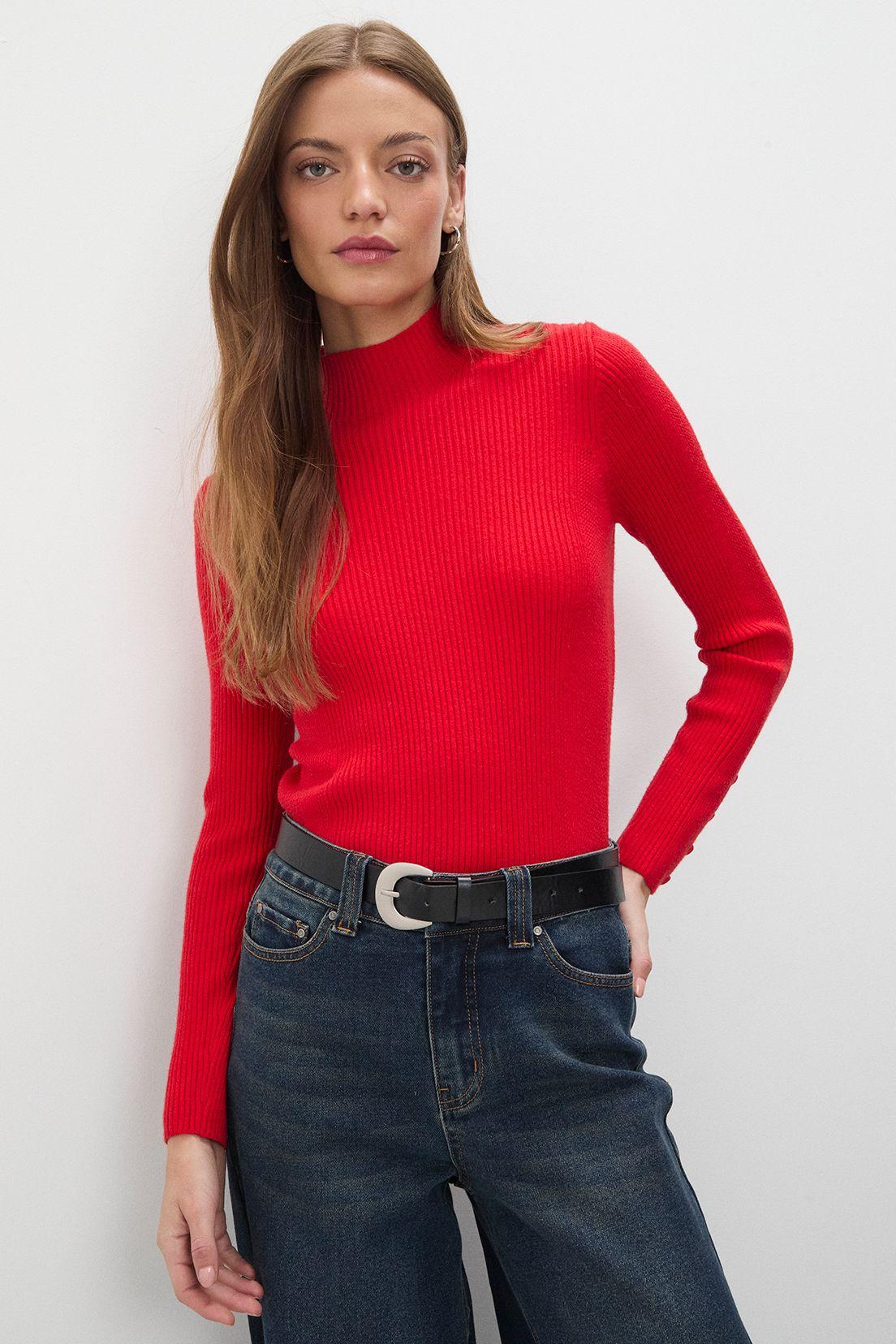 Sweater Liso Rojo 18120125022103-1