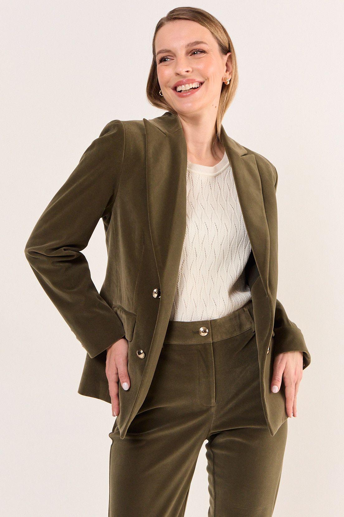 Blazer Terciopelo Verde Oliva Ma Griffe 16002126056107-0