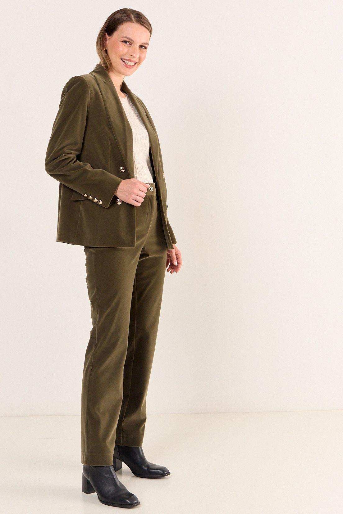 Blazer Terciopelo Verde Oliva Ma Griffe 16002126056107-2