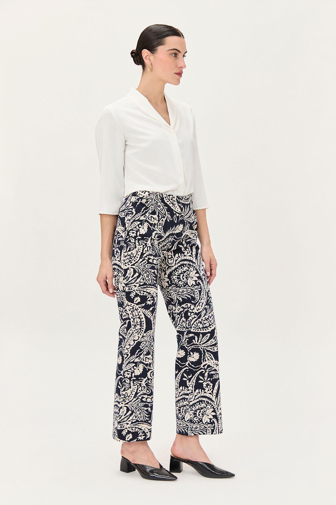 Pantalon Recto Estampado Azul Ma Griffe 11102224001104-3