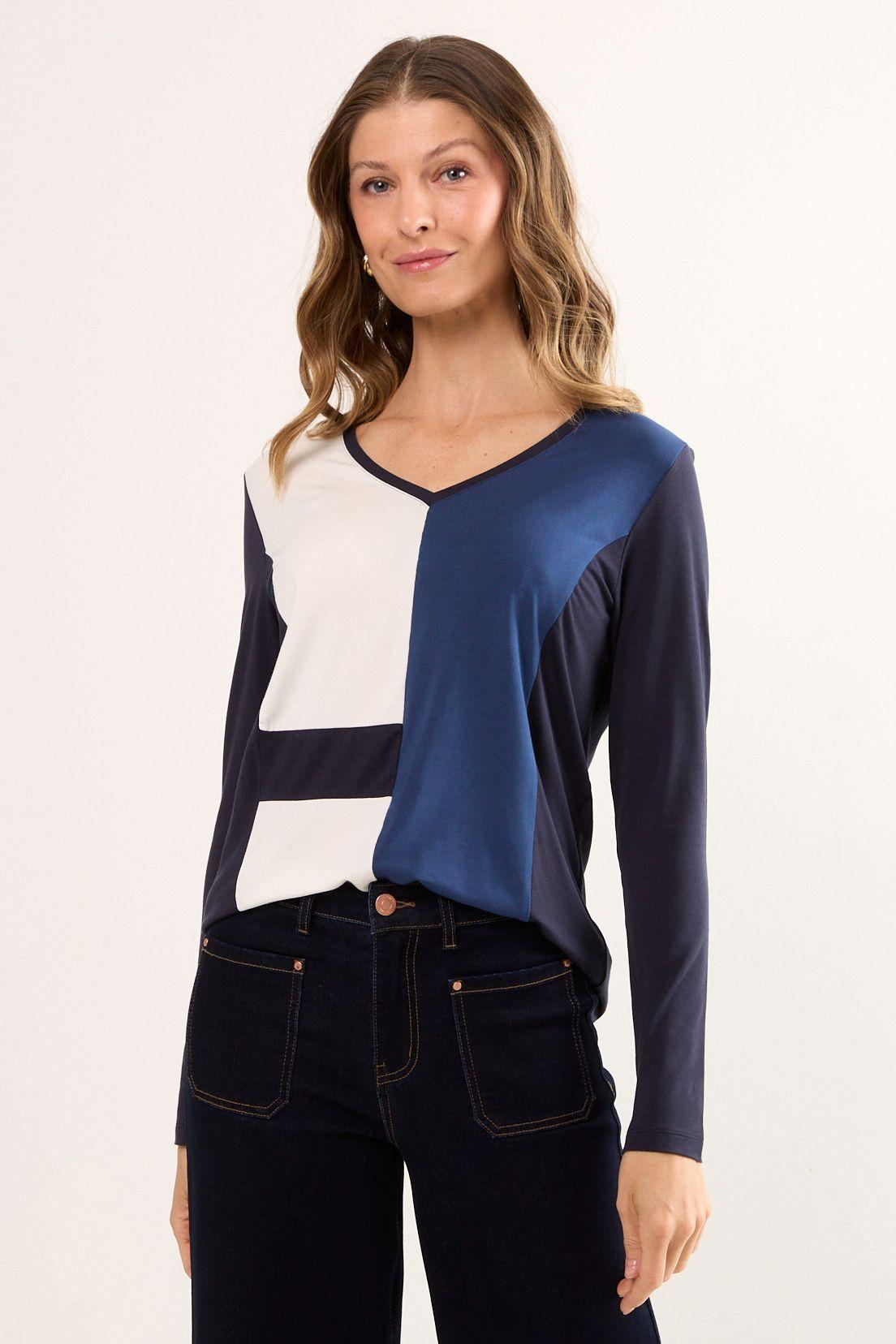 Polera Manga Larga Azul Ma Griffe 14302225053104-1