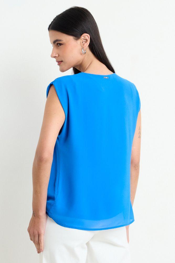 Blusa Lisa Sin Mangas Azul Ash 14007225013134-2