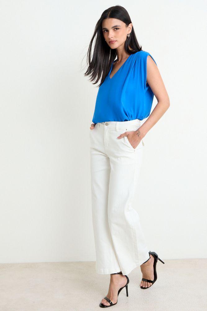 Blusa Lisa Sin Mangas Azul Ash 14007225013134-4