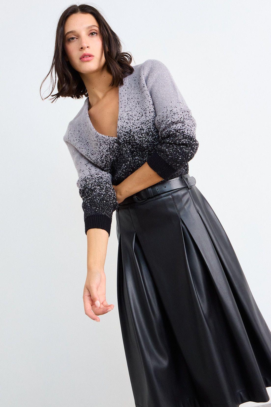 Cardigan Lurex Degrade Negro iO 18020126012102-1