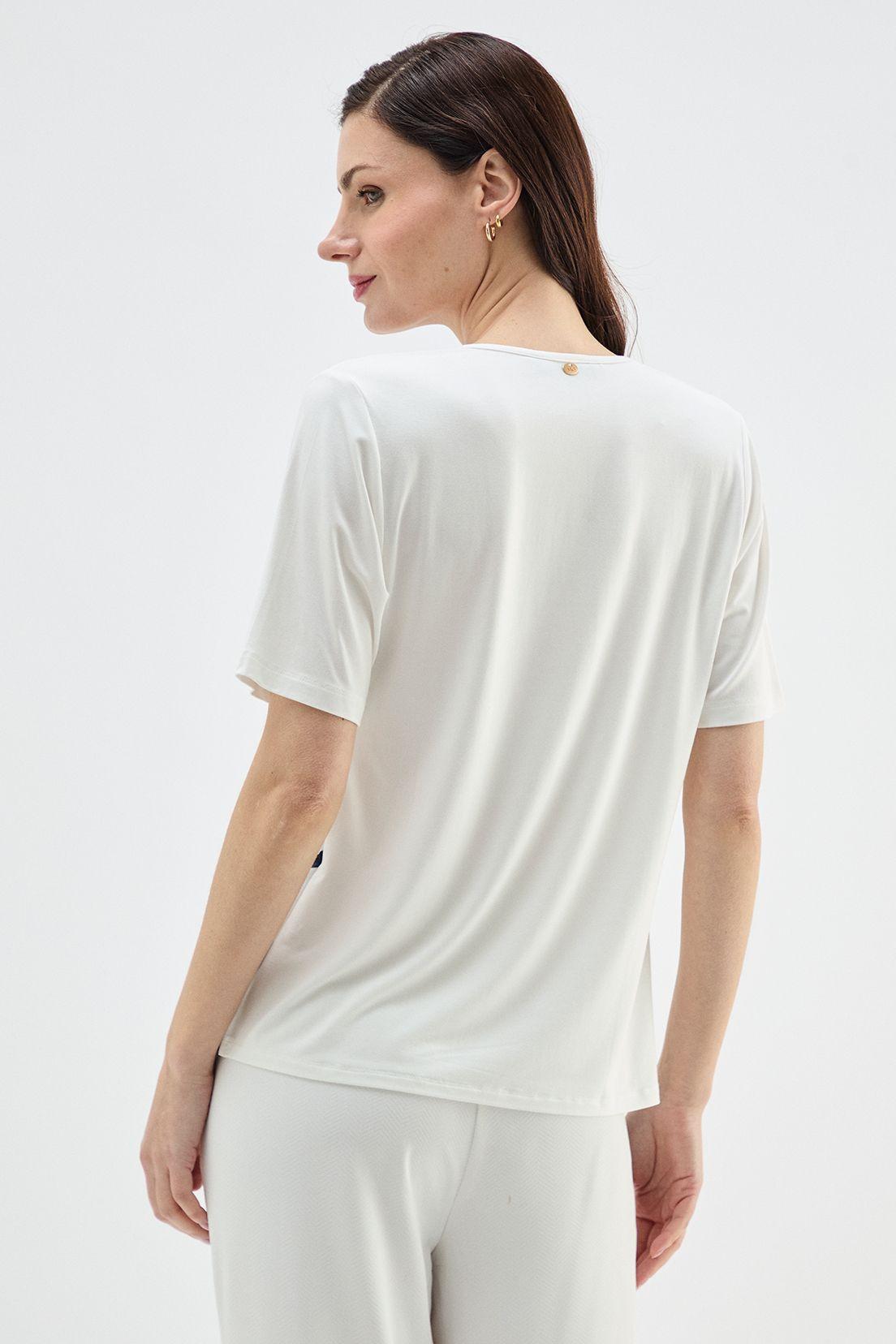 Polera Con Nudo Estampada Crudo Ma Griffe 14602224058105-4