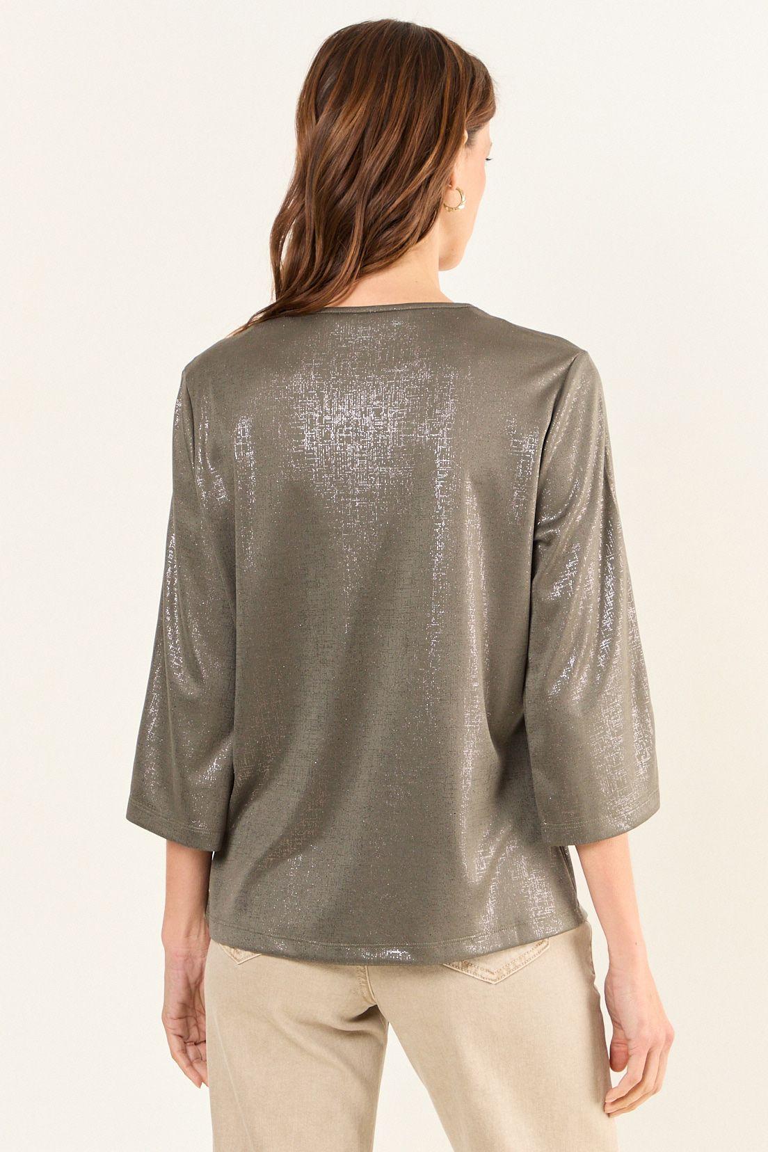 Polera Escote En V Gris Ma Griffe 14202126006126-2