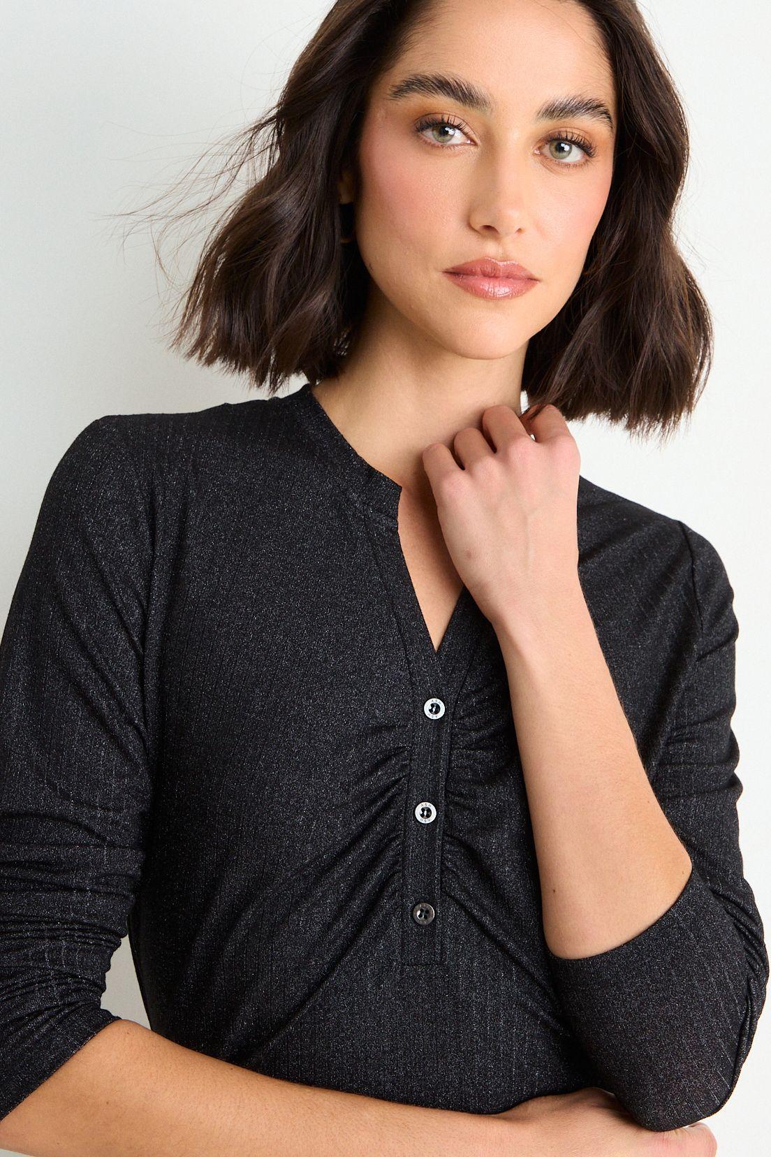 Polera Lisa Manga Larga Negro Ash 14207126004102-0