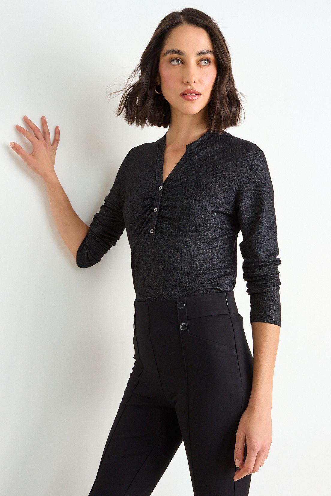 Polera Lisa Manga Larga Negro Ash 14207126004102-1