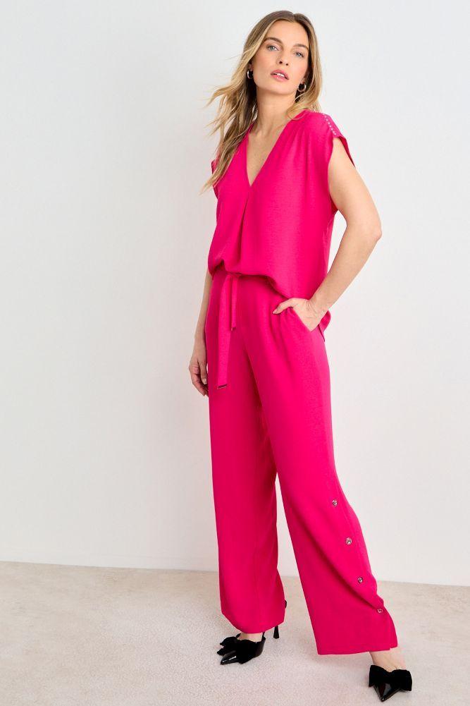 Blusa Lisa Escote En V Fucsia Ash 14007225015116-4