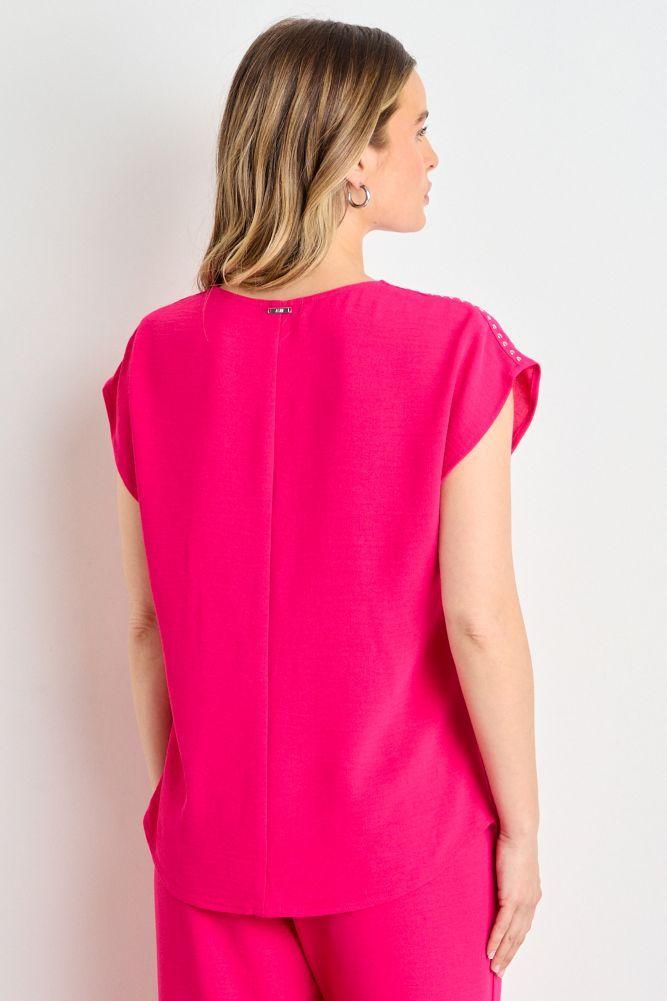 Blusa Lisa Escote En V Fucsia Ash 14007225015116-2