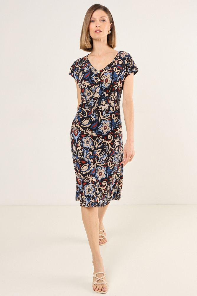 Vestido Escote En V Azul Ma Griffe 13102225013104-2