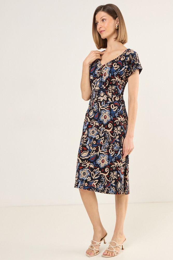 Vestido Escote En V Azul Ma Griffe 13102225013104-3